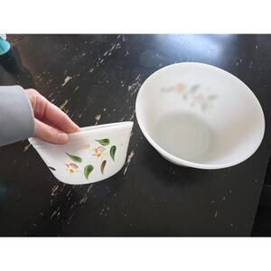 Federal Glass Peach Blossom Mixing Bowl 9" And 7"